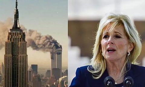 அமெரிக்க இரட்டை கோபுர தாக்குதல்: 21ஆம் ஆண்டு நினைவு தினம்! கண் கலங்கிய அமெரிக்க அதிபரின் மனைவி!