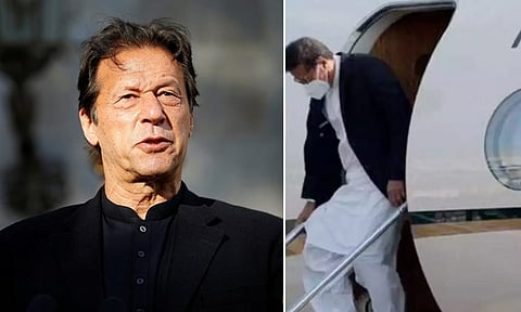 இம்ரான் கான் பயணித்த விமானம் அவசரமாக தரையிறக்கம் - விமான விபத்தில் இருந்து தப்பினார்!