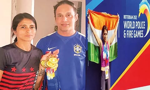 தடைகளை உடைத்து பதக்கம் வென்ற பெண் போலீஸ்