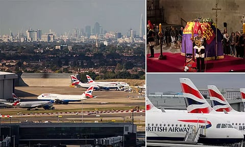 ராணி எலிசபெத்தின் இறுதிச்சடங்கு: 2 நிமிட மவுன அஞ்சலியின் போது ஒலி இடையூறுகளை தவிர்க்க பல விமானங்கள் ரத்து!