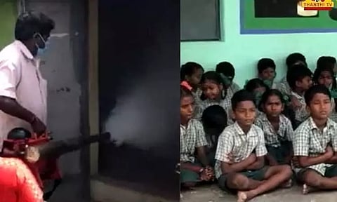 காய்ச்சல் பரவல் எதிரொலி: கடலூரில் பள்ளிகளில் புகை மருந்து அடிக்கும் பணி தீவிரம்...!