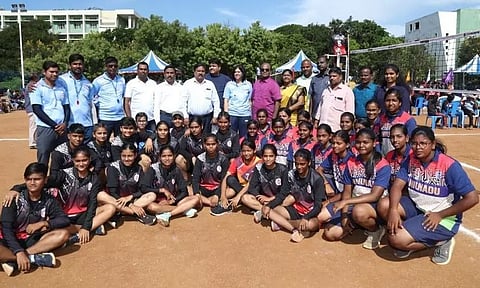 திண்டுக்கல் பி.எஸ்.என்.ஏ. கல்லூரியில் தேசிய எறிபந்து போட்டி