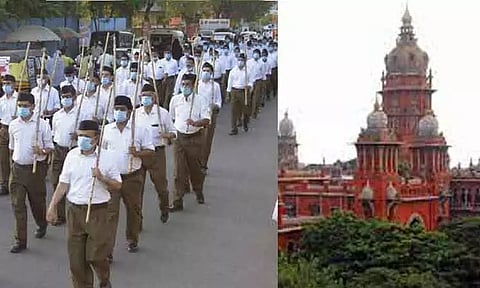 ஆர்.எஸ்.எஸ்.பேரணி தடை விதிப்புக்கு எதிரான மனு சென்னை ஐகோர்ட்டில் இன்று விசாரணை