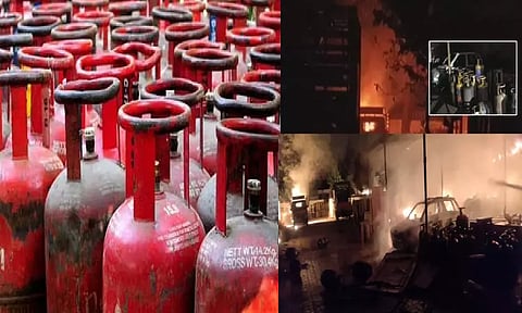 கியாஸ் சிலிண்டர் குடோனில் தீ விபத்து; உடல் கருகிய 2 பேர் பலி