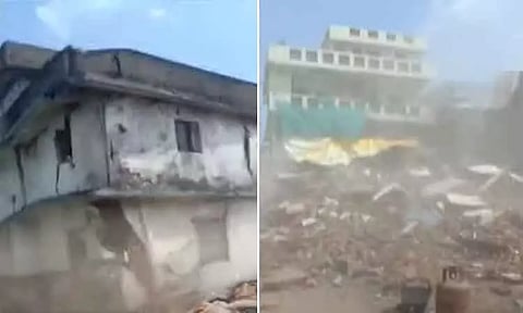 மராட்டியத்தில் 60 ஆண்டுகள் பழமையான கட்டடம் இடிந்து விழுந்ததால் பரபரப்பு - அதிர்ஷ்டவசமாக உயிர்சேதம் தவிர்ப்பு