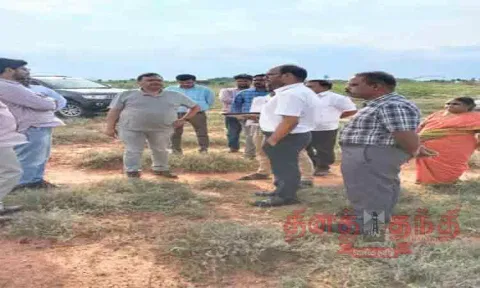 நான்கு வழிச்சாலை அமைக்கும் பணிகள் அதிகாரிகள் ஆய்வு