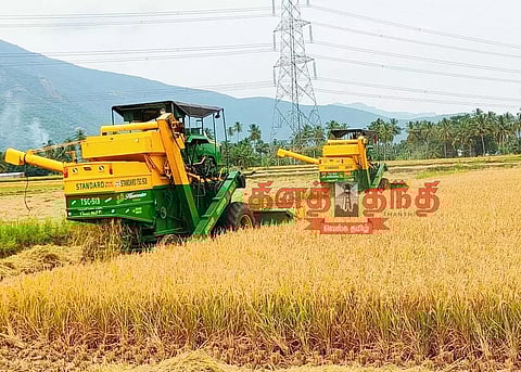 உப்பிலியபுரம் பகுதிகளில் குறுவை நெல் அறுவடை பணி