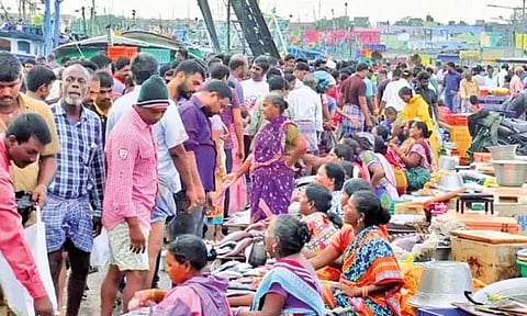 காசிமேடு மீன் மார்க்கெட்டில் ரூ.15 கோடிக்கு மீன் விற்பனை