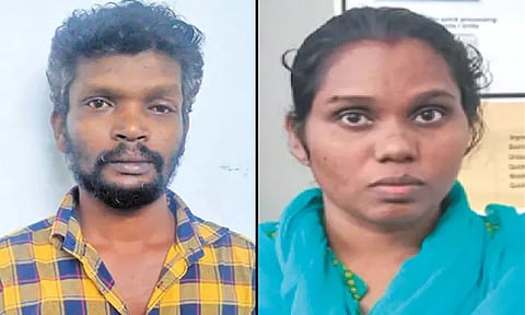 பெற்ற குழந்தைக்கு சூடு வைத்து சித்ரவதை; காதலனுடன் தாய் கைது