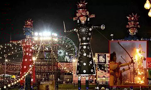 வடமாநிலங்களில் தசரா கொண்டாட்டம்: களை கட்டிய ராவணன் தகன நிகழ்ச்சி