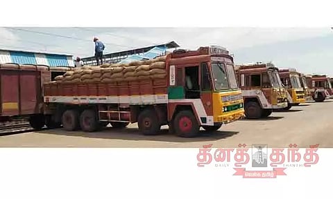 சரக்கு ரெயிலில் 1,250 டன் அரிசி மூட்டைகள் நாமக்கல் அனுப்பி வைப்பு