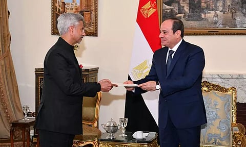 எகிப்து அதிபருடன் மத்திய மந்திரி ஜெய்சங்கர் சந்திப்பு; பிரதமர் மோடியின் தனிப்பட்ட செய்தியை வழங்கினார்