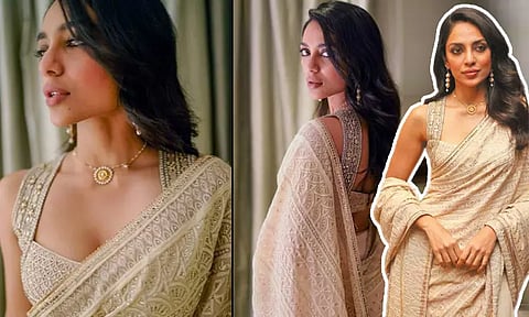 ரூ.4.80 லட்சம் விலையில் புடவை அணிந்த நடிகை