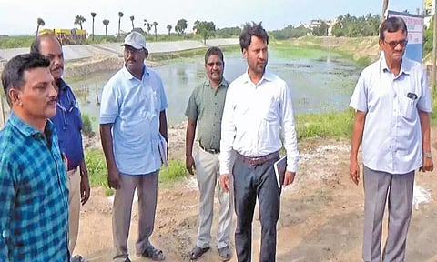 மாமல்லபுரத்தில் மத்திய கலாசாரத்துறை அதிகாரி ஆய்வு