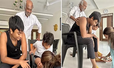 பேரக் குழந்தைகளுடன் தீபாவளி கொண்டாடிய நடிகர் ரஜினிகாந்த்..!
