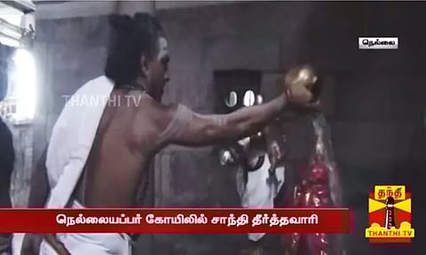 சூரிய கிரகணத்திற்கு பின் நெல்லையப்பர் கோவிலில் நடந்த சிறப்பு பூஜை; காணொலி வெளியீடு