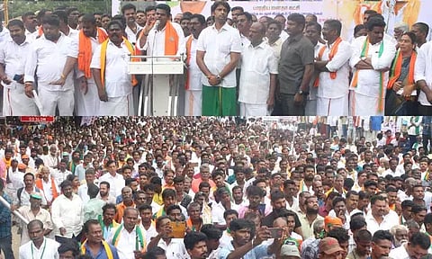 கடலூரில் பா.ஜ.க. ஆர்ப்பாட்டம்: இந்தி எதிர்ப்பு என்று கூறி ஆங்கிலத்தை புகுத்தினால் வீதிக்கு வந்து போராடுவோம் அண்ணாமலை பேச்சு