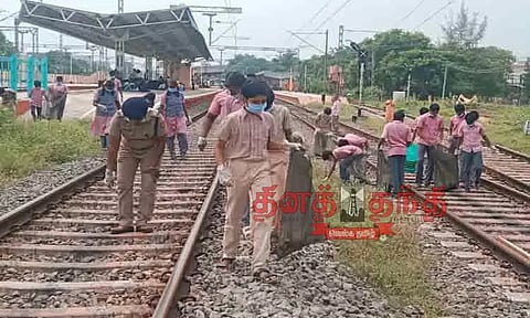 விருதுநகர் ரயில் நிலையத்தில் தூய்மை திட்டம்