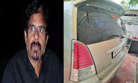 சாலி கிராமத்தில் சினிமா இயக்குனர் ஆர்.கே.செல்வமணி கார் கண்ணாடி உடைப்பு