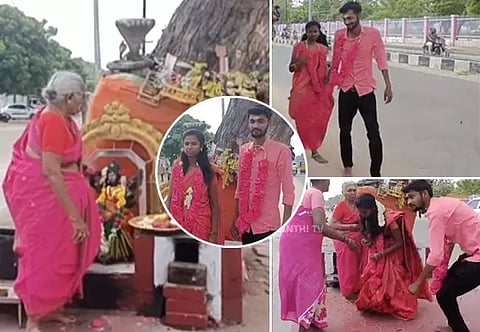 "சீக்கிரம் கட்டுடா தாலிய ...!" நடு ரோட்டில் வேக,வேகமாக நடந்த காதல் திருமணம்..!!