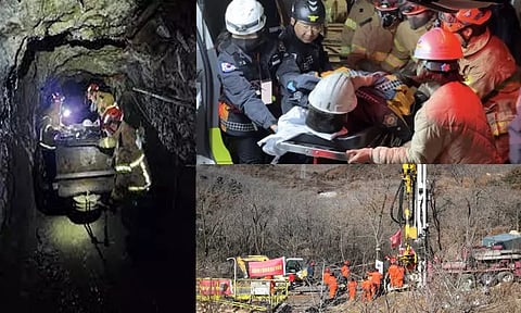 தென்கொரியாவில் இடிந்து விழுந்த சுரங்கத்தில் சிக்கிய 2 தொழிலாளர்கள் 9 நாட்களுக்கு பிறகு மீட்பு