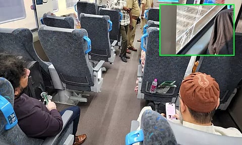 ஓவைசி பயணித்த வந்தே பாரத் எக்ஸ்பிரஸ் ரெயிலின் ஜன்னல் கண்ணாடி கல்வீச்சில் சேதம்