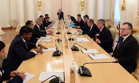 ரஷிய வெளியுறவு மந்திரியுடன் ஜெய்சங்கர் பேச்சுவார்த்தை