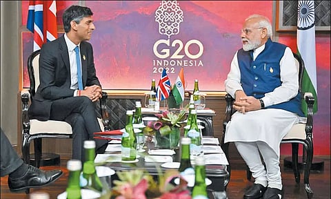 பிரதமர் மோடியுடன் ரிஷி சுனக் சந்திப்பு: வர்த்தக, ராணுவ ஒத்துழைப்பை அதிகரிக்க ஆலோசனை