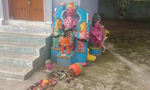 கோவிலில் சாமி சிலைகள் உடைப்பால் பரபரப்பு