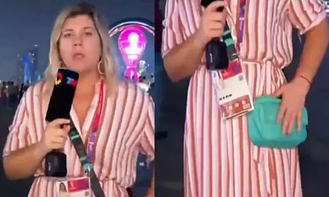 உலக கோப்பை கால்பந்து: நேரலையில் திருட்டு; போலீசார் பதிலால் அதிர்ந்த பெண் நிருபர்