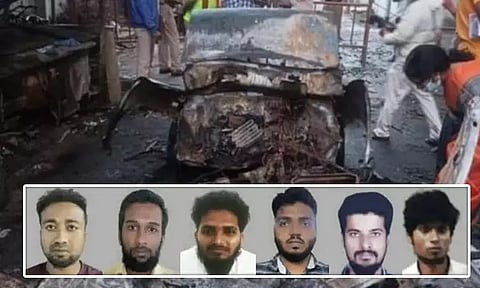 கோவை கார் வெடிப்பு வழக்கில் கைதான 6 பேருக்கு டிசம்பர் 6-ந்தேதி வரை காவல் நீட்டிப்பு - காணொலி காட்சி மூலம் கோர்ட்டில் ஆஜரானார்கள்