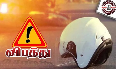 கணவர் கண்முன்னே மோட்டார் சைக்கிளில் இருந்து விழுந்து பெண் தொழிலாளி பலி