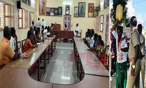 செங்கோட்டை நகராட்சி கூட்டம்; தி.மு.க. கவுன்சிலர் தீக்குளிக்க முயன்றதால் பரபரப்பு