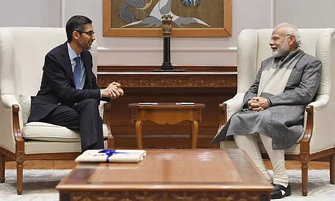 பிரதமர் மோடி தலைமையில் இந்தியா வேகமாக வளர்கிறது - கூகுள் சிஇஓ சுந்தர் பிச்சை டுவீட்