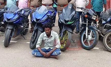 மோட்டார் சைக்கிள் திருடிய சிறுவன் உள்பட 2 பேர் கைது