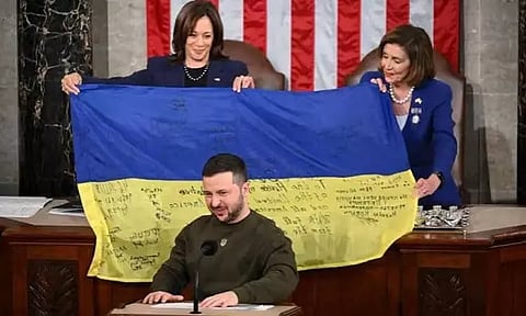 "நாங்கள் ஒருபோதும் சரண் அடைய மாட்டோம்" - அமெரிக்க நாடாளுமன்றத்தில் உக்ரைன் அதிபர் சபதம்