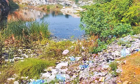 திருத்தணி பெரியார் நகரில் கல்குவாரிகளில் குப்பைகளை கொட்டுவதால் நிலத்தடி நீர் மாசுபாடு - நடவடிக்கை எடுக்க பொதுமக்கள் கோரிக்கை