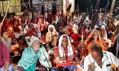 பரந்தூர் விமான நிலையம் அமைக்க எதிர்ப்பு... 150-வது நாளாக தொடர் போராட்டம் நடத்தும் கிராம மக்கள்...!