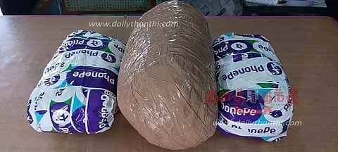 ஈரோடு வழியாக கேரளாவுக்கு ரெயிலில் கடத்திய 3½ கிலோ கஞ்சா பறிமுதல்