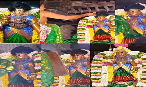 புதுமண்டபத்தில் மீனாட்சி அம்மனுக்கு தைலக்காப்பு