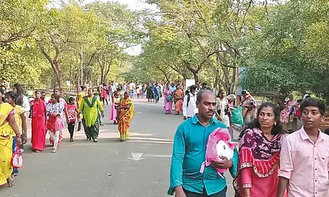 கடந்த 8 நாட்களில் 1 லட்சம் பார்வையாளர்கள் திரண்டனர்... வண்டலூர் பூங்காவில் பொதுமக்கள் கூட்டம் அலைமோதியது