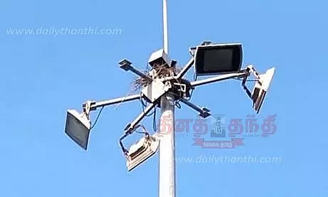 6 மாதங்களாக எரியாத உயர்கோபுர மின்விளக்கு