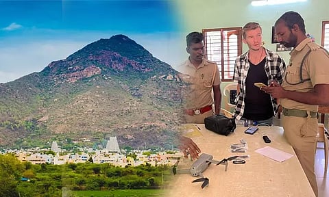 தீப மலை மீது ட்ரோன் கேமரா பறக்கவிட்ட ரஷ்ய இளைஞர்...! வனத்துறையினர் விசாரணை