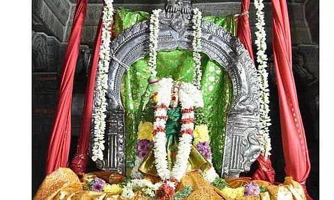 பொன்னூஞ்சலில் எழுந்தருளிய பெரியநாயகி அம்மன்
