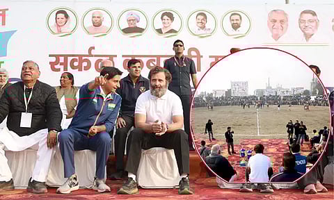 பாரத் ஜோடோ யாத்திரை நடுவே கபடி போட்டியை கண்டு களித்த ராகுல்காந்தி