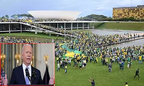 பிரேசில் நாடாளுமன்ற வன்முறை "மூர்க்கத்தனமானது"- ஜோ பைடன் கண்டனம்