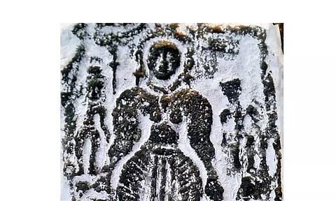 பல்லவர்கால மூத்ததேவி சிற்பம் கண்டெடுப்பு