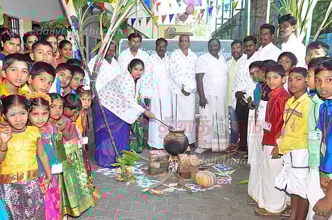 இந்திரா நர்சரி, தொடக்க பள்ளியில் பொங்கல் விழா