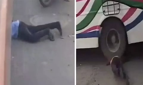 மனைவி இறந்த துக்கம் தாளாமல் பஸ் டயரில் தலையை கொடுத்த கணவன் - அனாதையான குழந்தை..!