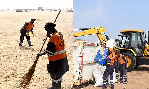 சென்னையில் பொங்கல் குப்பை 235 டன் அகற்றம் - மெரினா கடற்கரையில் மட்டும் 50 டன்கள் அகற்றம்